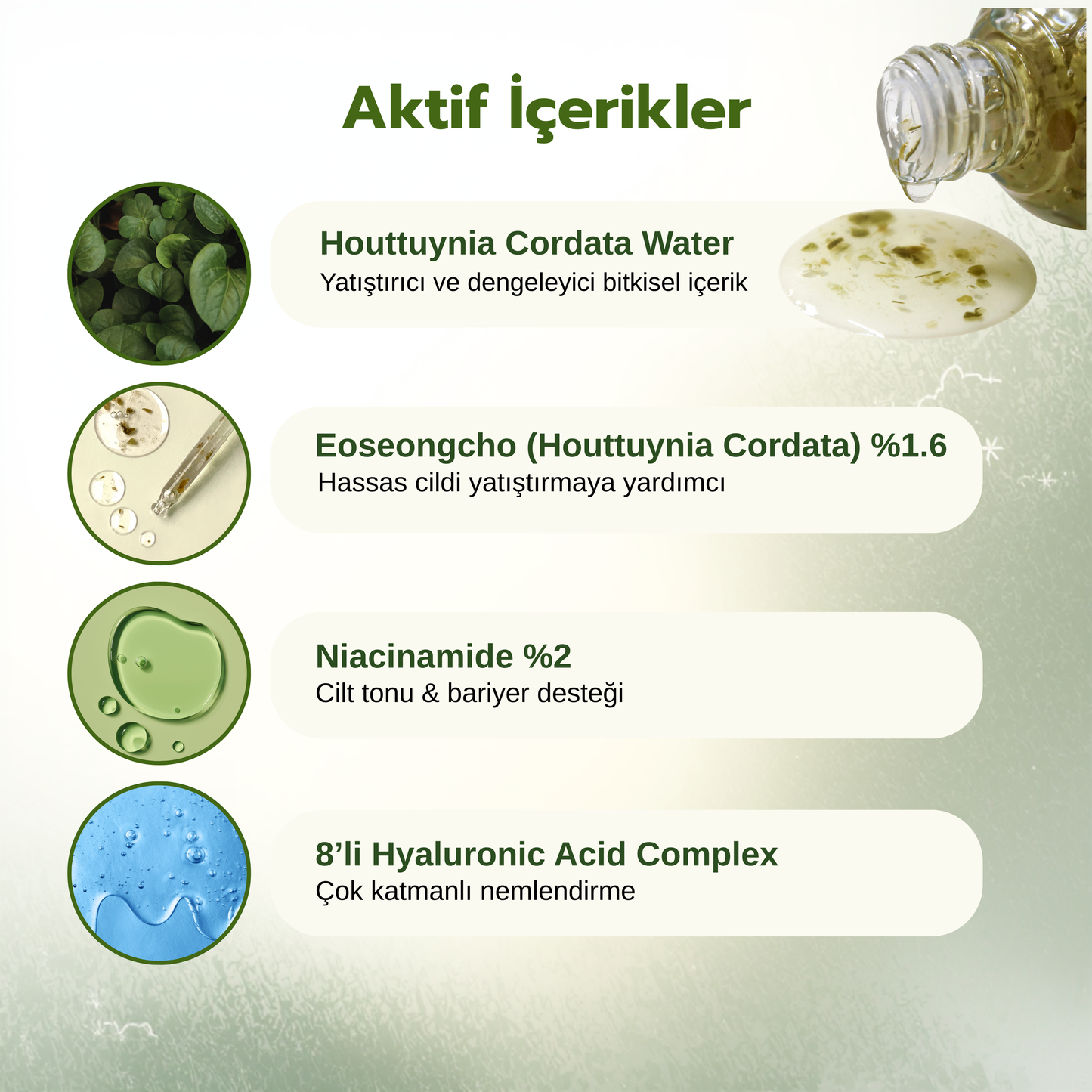 Hassas Ciltler İçin Nemlendirici Esans Tonik | Eoseongcho Green Energy Essence Toner