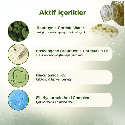 Hassas Ciltler İçin Nemlendirici Esans Tonik | Eoseongcho Green Energy Essence Toner