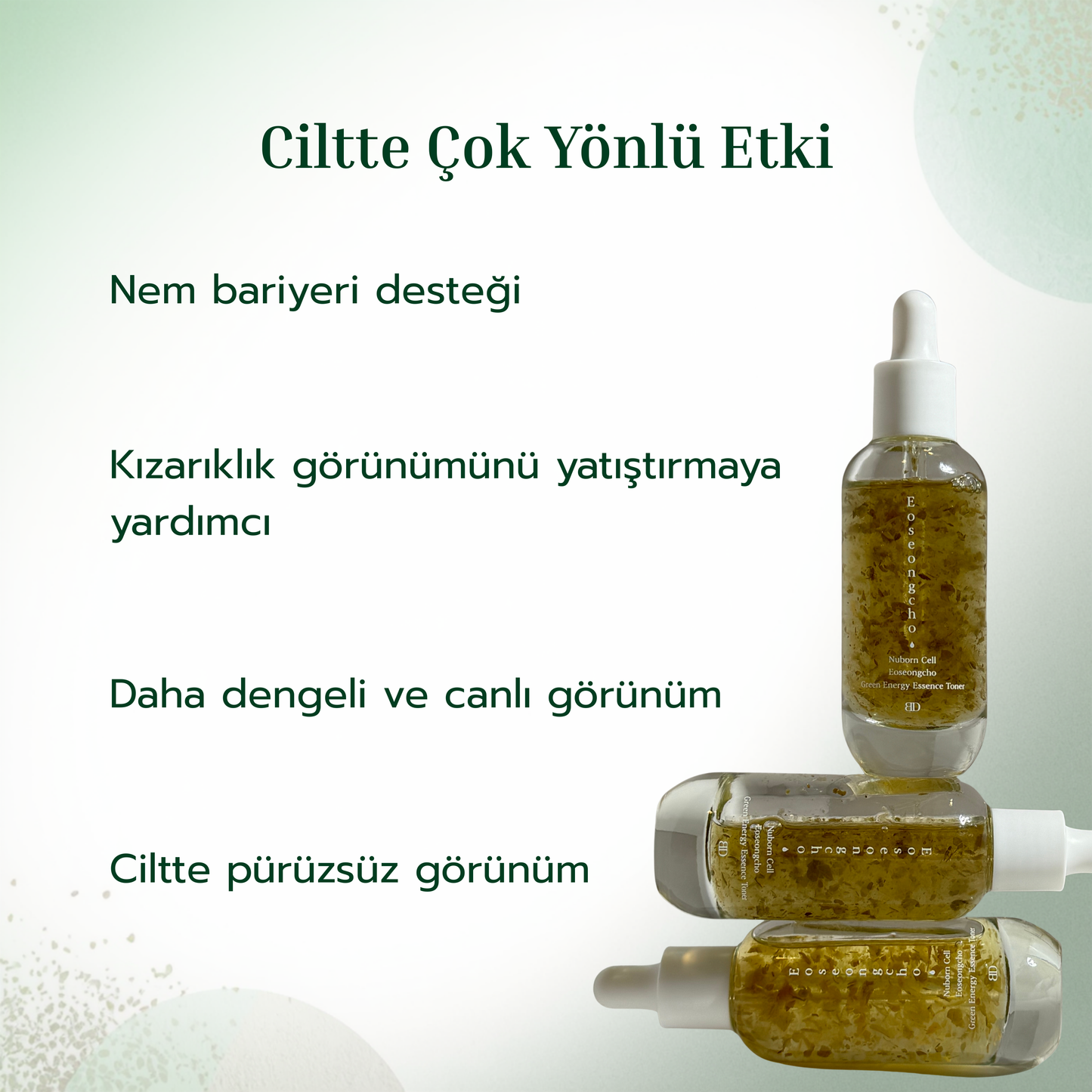 Hassas Ciltler İçin Nemlendirici Esans Tonik | Eoseongcho Green Energy Essence Toner