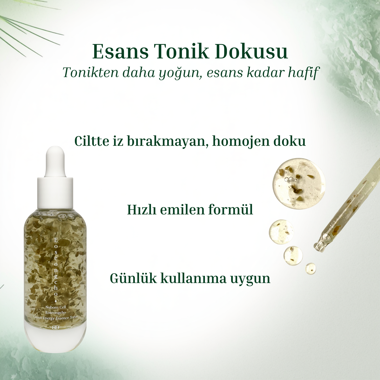 Hassas Ciltler İçin Nemlendirici Esans Tonik | Eoseongcho Green Energy Essence Toner